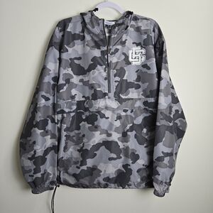 CHAMPION Gray Camo Anorak‎ Windbreak Top L